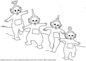 coloriage teletubbies a la queue leu leu